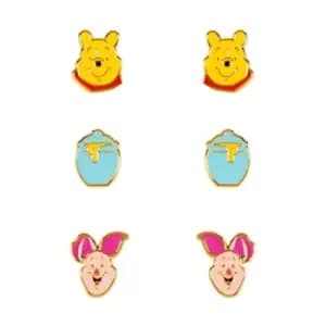 Disney Winnie The Pooh Yellow, Pink & Blue Trio Earring Set SF00469YL