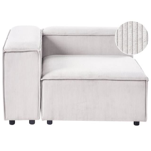 Beliani Corner Seat Ardal Corduroy Off-White Right Hand