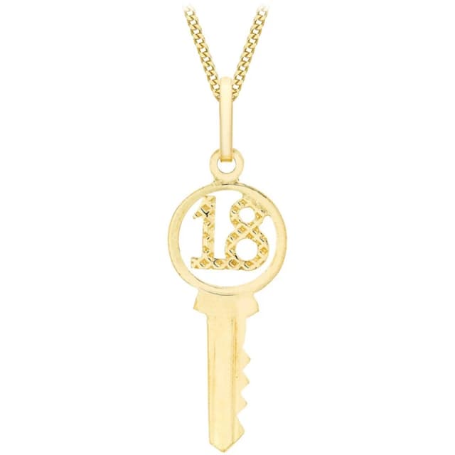 Be You 9ct Gold 18 Key Necklace Gold female 18inch