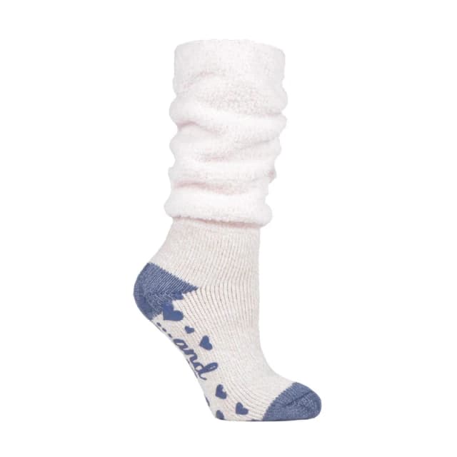 Sock Snob Ladies Fluffy Slouch Top Non Slip Thermal Bed Socks - 4-7 UK / Mauve