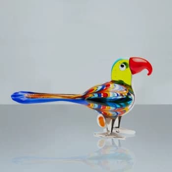 Objets d'Art Miniature Glass Ornament - Parrot