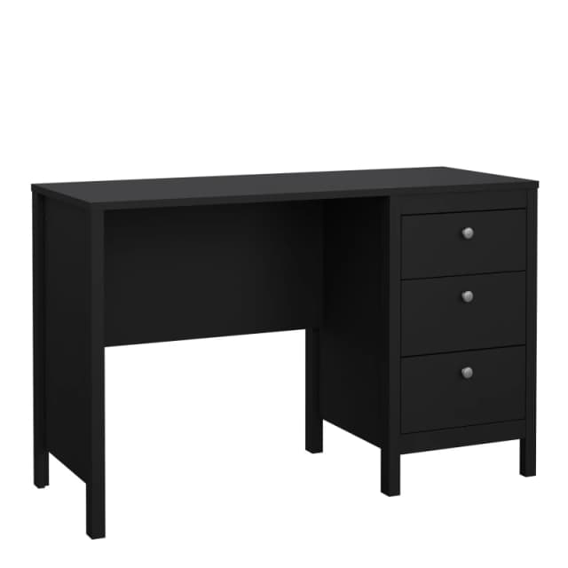 Furniture To Go Madrid Desk 3 Drawers Black