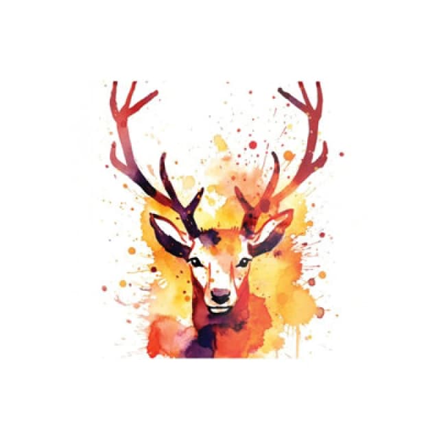 Warren Reed Designer Watercolour Stag Face Glass Chopping Board