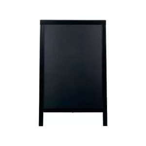 Securit Duplo Pavement Chalkboard with Lacquered Black Pinewood Frame