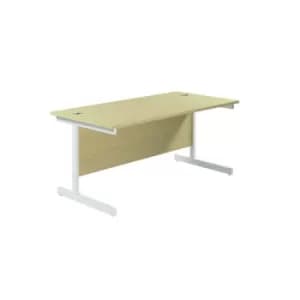 Jemini Single Rectangular Desk 1800x800x730mm Maple/White KF801465
