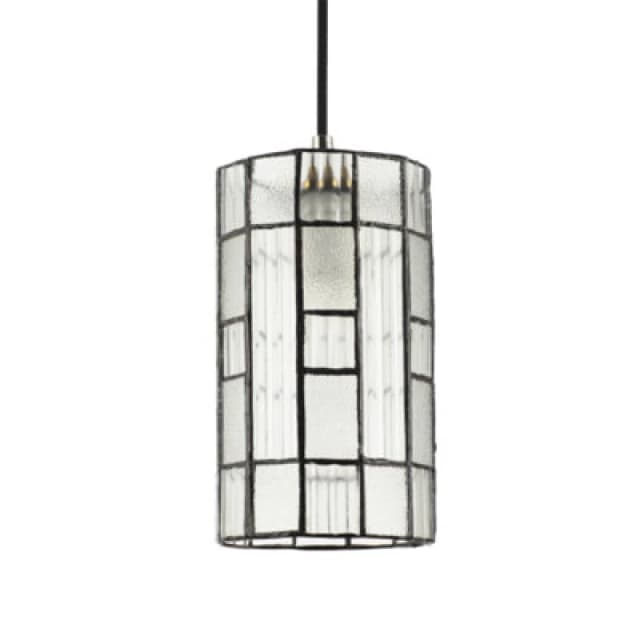 Happy Homewares Cylindrical Traditional Tiffany Easy Fit Shade With Frosted And Ribbed Panels