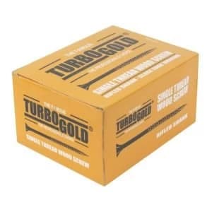 TurboGold Yellow zinc plated Carbon Steel Woodscrews Dia3.5mm L20mm Pack of 200