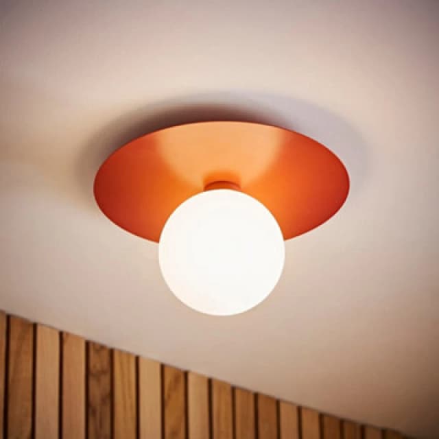 ValueLights ValueLights Darla Frosted Globe IP44 Rated Bathroom Flush Ceiling Light in Burnt Orange Burnt Orange One Size Unisex 5016529274889