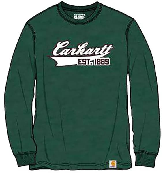 Carhartt Relaxed Fit Script Graphic Long Sleeve Shirt, green, Size XL