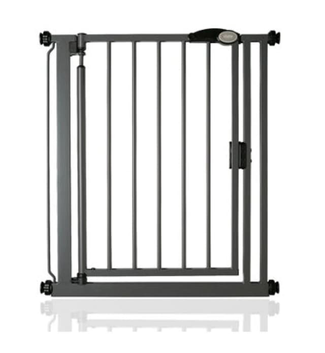 Safetots Pressure Fit Self Closing Stair Gate, Narrow, 68.5Cm - 75Cm, Slate Grey, Auto Closing Baby Gate, Safety Barrier
