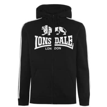 Lonsdale 2S Zip Hoody Mens - Black/White