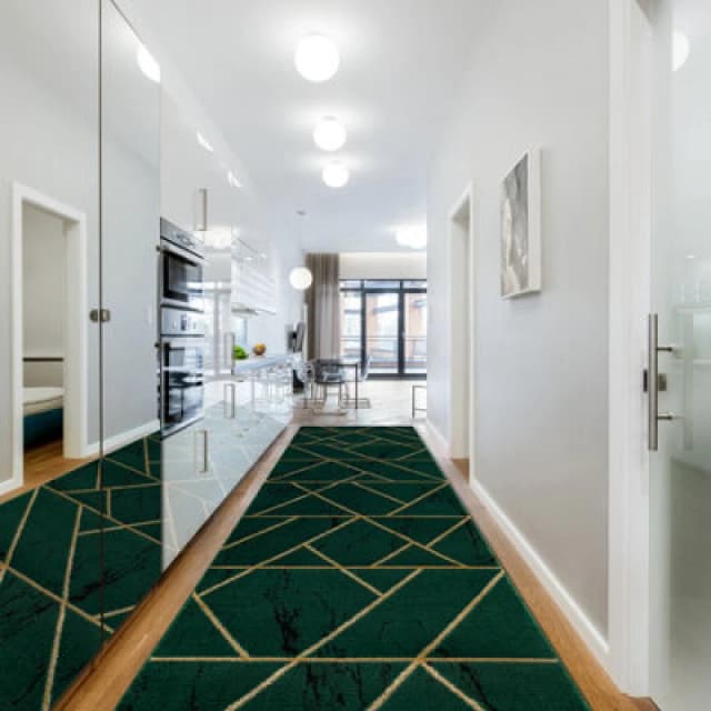 RugsX Exclusive Emerald Runner 1012 Glamour, Stylish Marble, Geometric Bottl 80X100 Cm