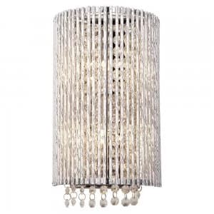 2 Light Wall Light Chrome Plate & Clear Crystal, G9