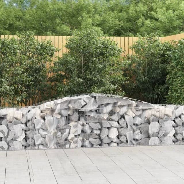 VIDAXL Arched Gabion Baskets 5 pcs 400x50x60/80cm Galvanised Iron Vidaxl 8720845575564