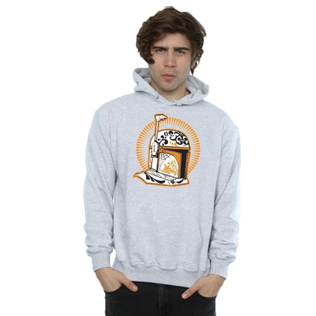 Star Wars Star Wars Men Boba Fett Dia De Los Muertos Hoodie in Grey Size: Small Grey S Male 5057245907729