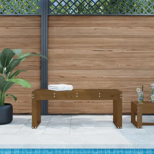 vidaXL Garden Bench Honey Brown 110x38x45cm Solid Wood Pine, Brown 825096