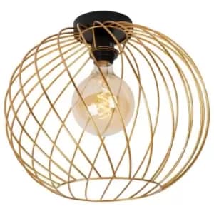 Lucide DANZA - Flush Ceiling Light - Ø40cm - 1xE27 - Matt Gold, Brass