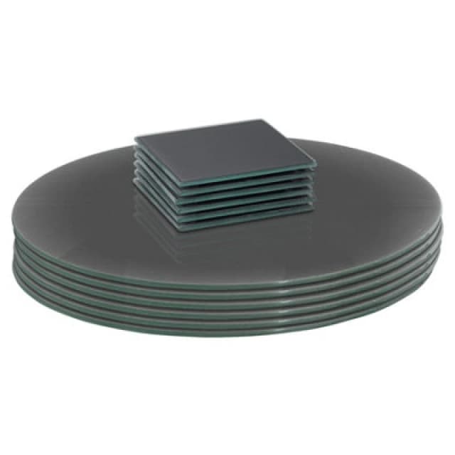 Harbour Housewares 12Pc Round Glass Placemats & Square Coasters - 30Cm Grey Dining Table Protection Place Mats Coasters
