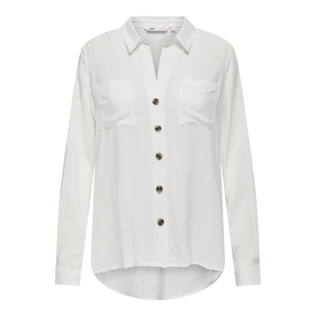 Only Womens long sleeve shirt Only Yasmin Blanc Female XS