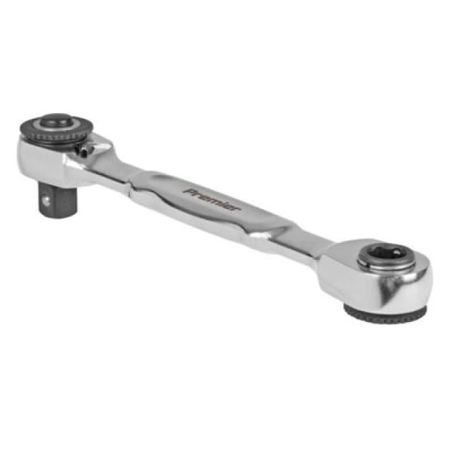 Sealey Premier Double Ended 1/4" Square and Hex Ratchet Handle Drive: Combination