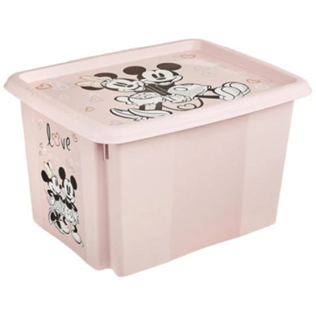 Keeeper Minnie Mouse Turn Around Stackable Box With Lid 30 Litre Nordic Pink