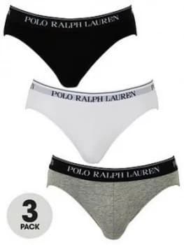 Polo Ralph Lauren 3 Pack Briefs - Black/White/Grey, White/Black/Grey Size M Men