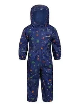 Regatta Kids Pobble Waterproof Suit - Blue Print, Blue Print, Size 18-24 Months, Women