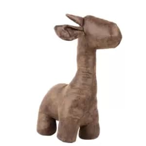 Giraffe Faux Leather Door Stop Brown